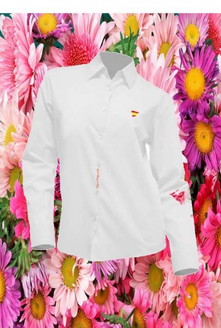 foto camisa blanca flores